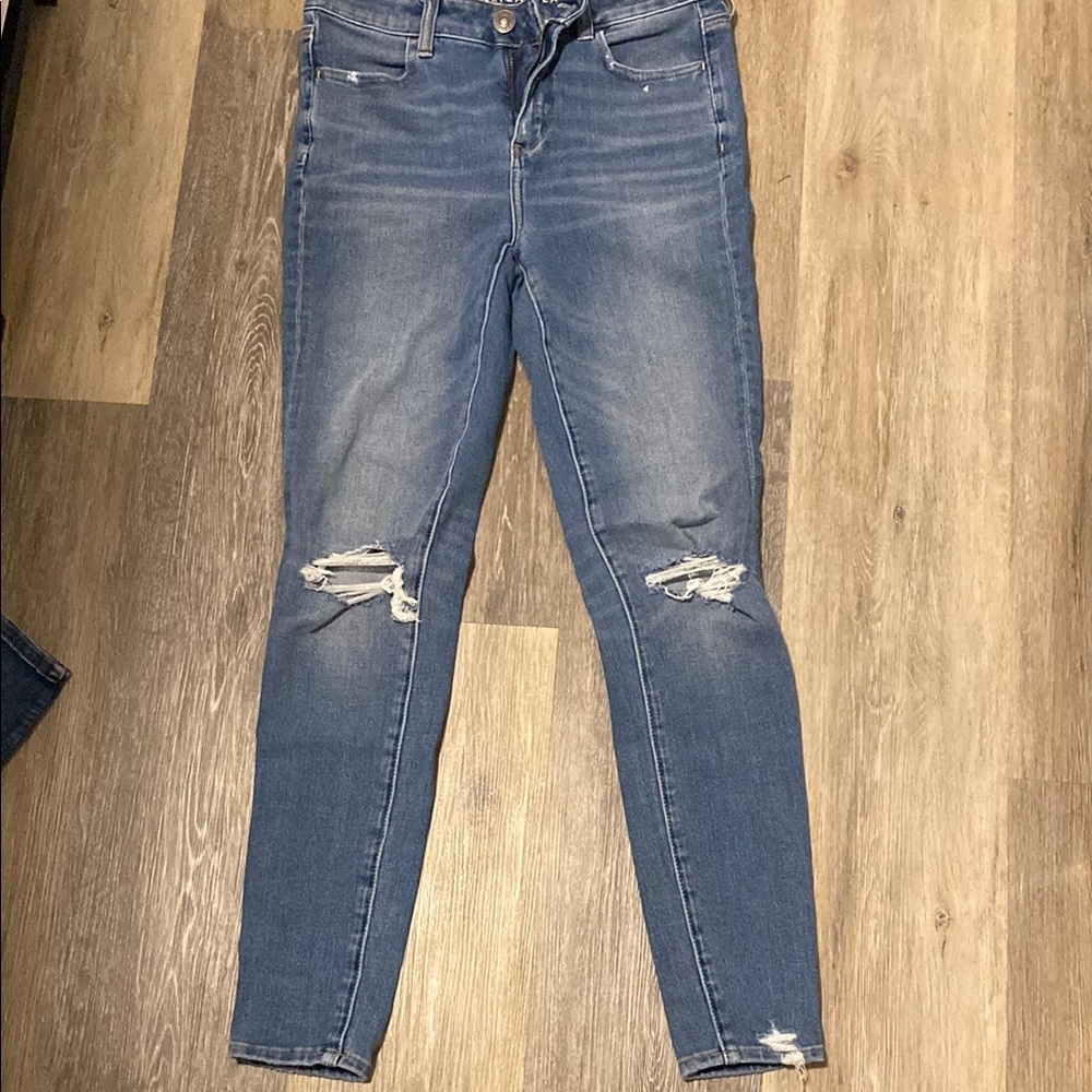 Blue Skinny Distressed Jeans